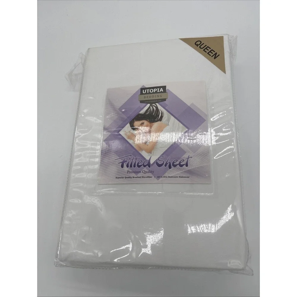 Utopia Bedding Brushed Microfiber Fitted‎ Sheet,Size Queen, Brand New Sealed